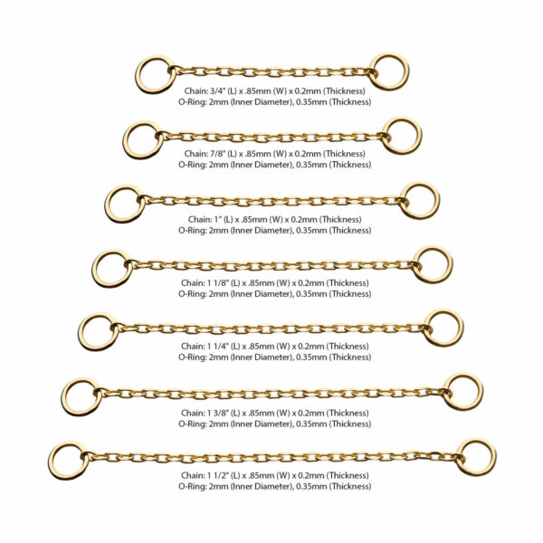 Piercing Chain Rolo With O-Rings -14Kt Yellow Gold