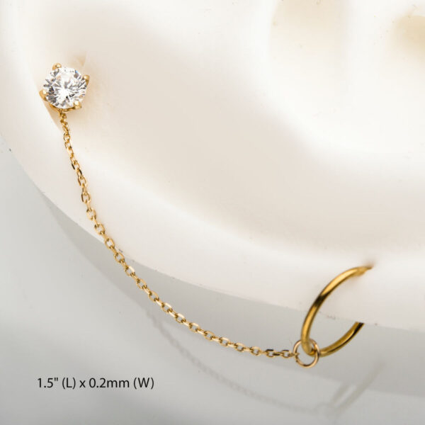 Piercing Chain Rolo With O-Rings -14Kt Yellow Gold - Image 6