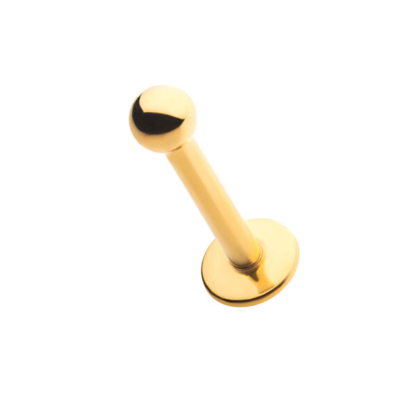 Internally Threaded Labret -24Kt Gold PVD Titanium