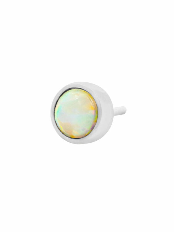 Bezel Set Opal -14kt White Gold - Image 3