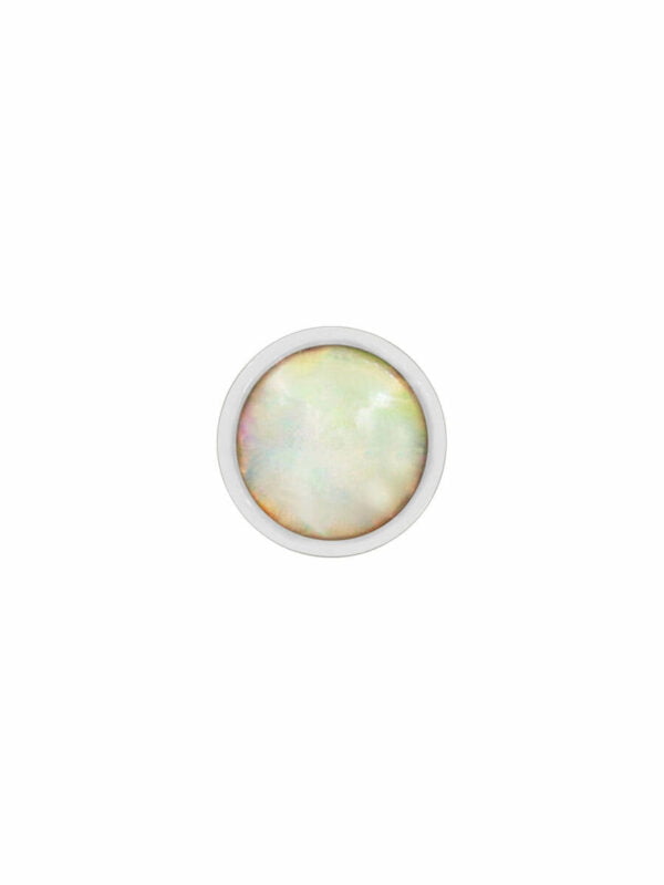 Bezel Set Opal -14kt White Gold