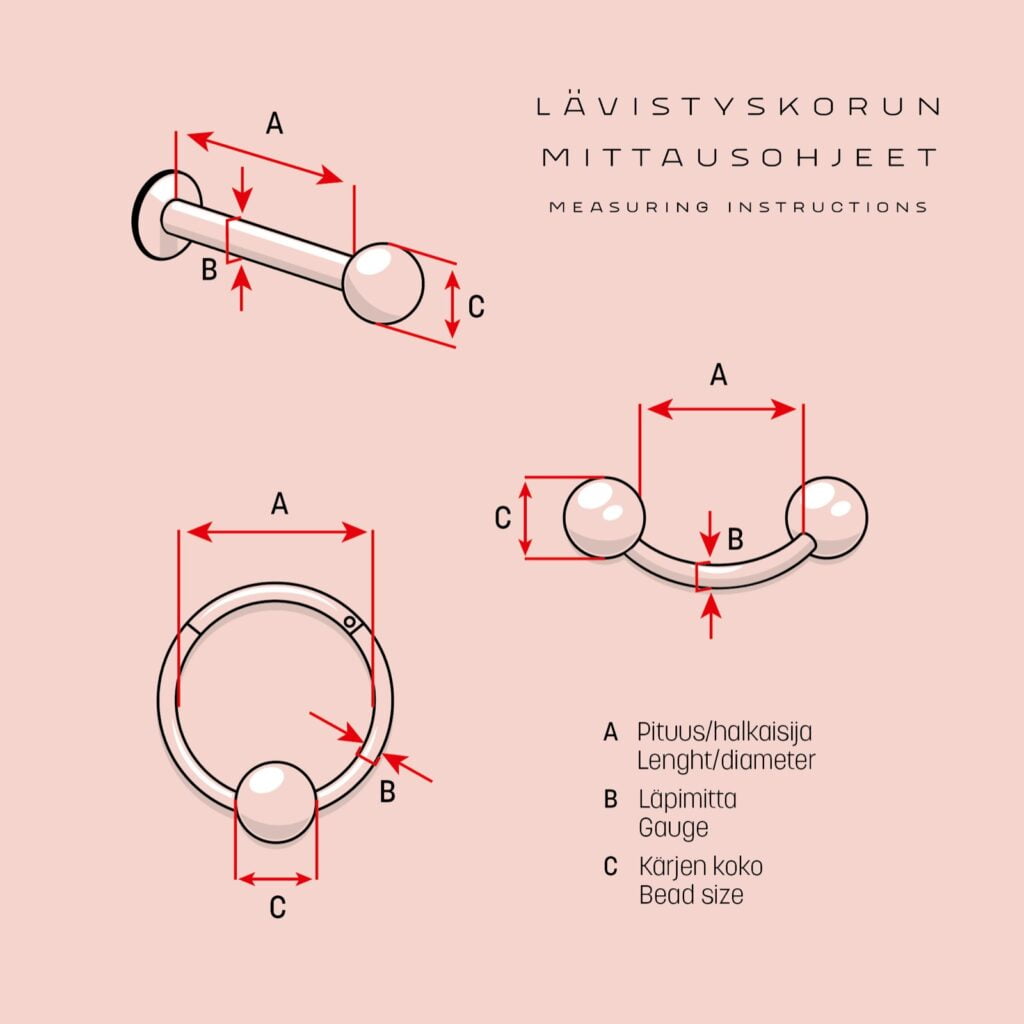 In the accompanying pictures, there are instructions for taking measurements of different types of jewelry. You can also measure your old jewelry and make a choice based on it.