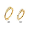 Double Hoop Side Clicker With Clear Zirconia -24Kt Gold PVD Titanium - Image 6