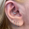 Earrings With CNC Set Clear Zirconia -Titanium - Image 2