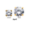 Birthstone Top April -24Kt Gold PVD Titanium