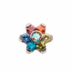 Rainbow Zirconia Flower Top- Titanium