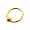 Piercing Ring With Zirconia Ball -24Kt Gold PVD Titanium - Image 3