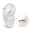 Double Hoop Side Clicker With Clear Zirconia -24Kt Gold PVD Titanium - Image 3