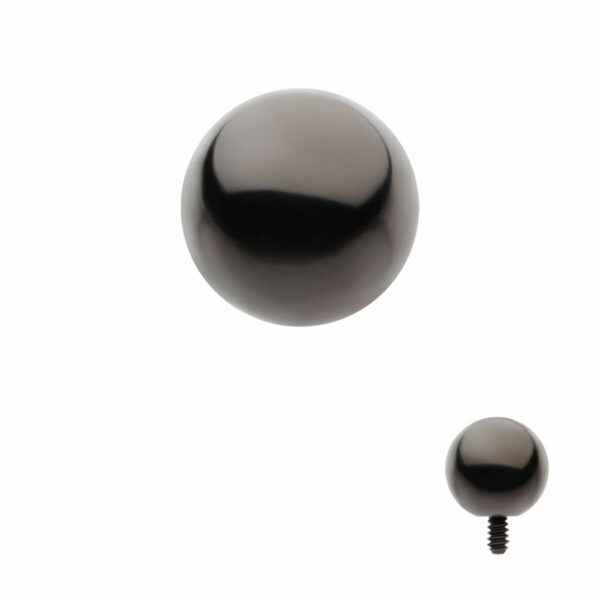 Internally Threaded Ball Top -Black PVD Titanium