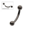 Internally Threaded Curved Barbell -Black PVD Titanium