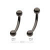 Internally Threaded Curved Barbell -Black PVD Titanium - Image 5