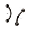 Internally Threaded Curved Barbell -Black PVD Titanium - Image 4