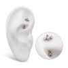Curved Barbell With Tri Bead & 3-Cluster Clear Zirconia Top -Titanium - Image 4