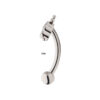 Curved Barbell With Tri Bead & 5-Cluster Clear Zirconia -Titanium - Image 3
