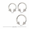 Internally Threaded Circular Barbell With Spike Ends -Titanium - Image 3