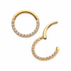 Clear Zirconia Eternity Front Facing Clicker -24KT Gold PVD Titanium - Image 5