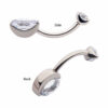Navel Curve With Clear Oval Zirconia -Titanium - Image 4