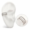 Triple Hoop With Zirconia In The Center Clicker -Titanium - Image 4