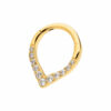 Teardrop Shape Clicker With Clear Zirconia -24Kt Gold PVD Titanium - Image 2