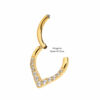 Teardrop Shape Clicker With Clear Zirconia -24Kt Gold PVD Titanium - Image 4