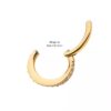 Oval Shape Clicker With Clear Zirconia -24Kt Gold PVD Titanium - Image 5