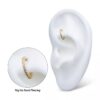 Oval Shape Clicker With Clear Zirconia -24Kt Gold PVD Titanium - Image 2