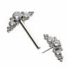 Nipple Barbell With Trio Beads & Zirconia 3-Cluster Ends -Titanium - Image 2