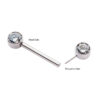 Nipple Barbell With Bezel Set Zirconia Ends -Titanium - Image 3