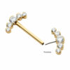 Nipple Barbell With White Opal Cluster -24Kt Gold PVD Titanium - Image 3