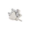 Clear Zirconia 4-Cluster Paw Top -Titanium