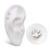 Clear Zirconia 4-Cluster Paw Top -Titanium - Image 3
