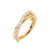 Double Hoop Side Clicker With Clear Zirconia -24Kt Gold PVD Titanium
