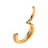Double Hoop Side Clicker With Clear Zirconia -24Kt Gold PVD Titanium - Image 4