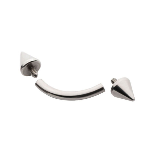 Curved Barbell With Spike Ends -Titanium - Image 3