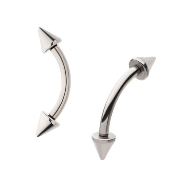 Curved Barbell With Spike Ends -Titanium - Image 4