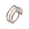 Triple Hoop With Zirconia In The Center Clicker -Titanium