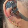Piercing Ring With Single Hoop Full Clear Zirconia -Titanium - Image 3