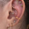 Double Hoop Clicker -24Kt Gold PVD Titanium - Image 7