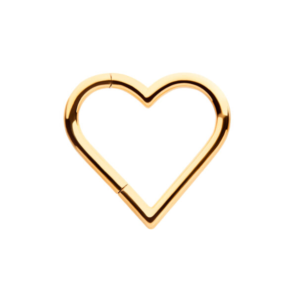 Heart Shape Clicker -24Kt Gold PVD Titanium