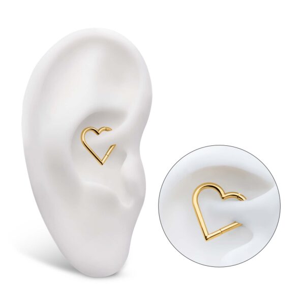 Heart Shape Clicker -24Kt Gold PVD Titanium - Image 3