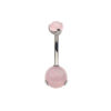Navel Curve With Rose Quartz Stones -Titanium