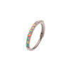 Earrings With CNC Set White Opals -Titanium