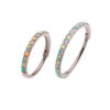 Earrings With CNC Set White Opals -Titanium - Image 3