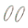Earrings With CNC Set White Opals -Titanium - Image 2