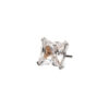 Clear Princess Cut Gem Top -Titanium