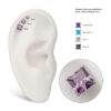 Clear Princess Cut Gem Top -Titanium - Image 2