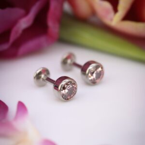 Neometal Morganite Bezel Earrings